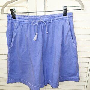 Vintage Fresh Produce Garment Dyed Blue Mom Pull On Shorts Made In USA Women's S